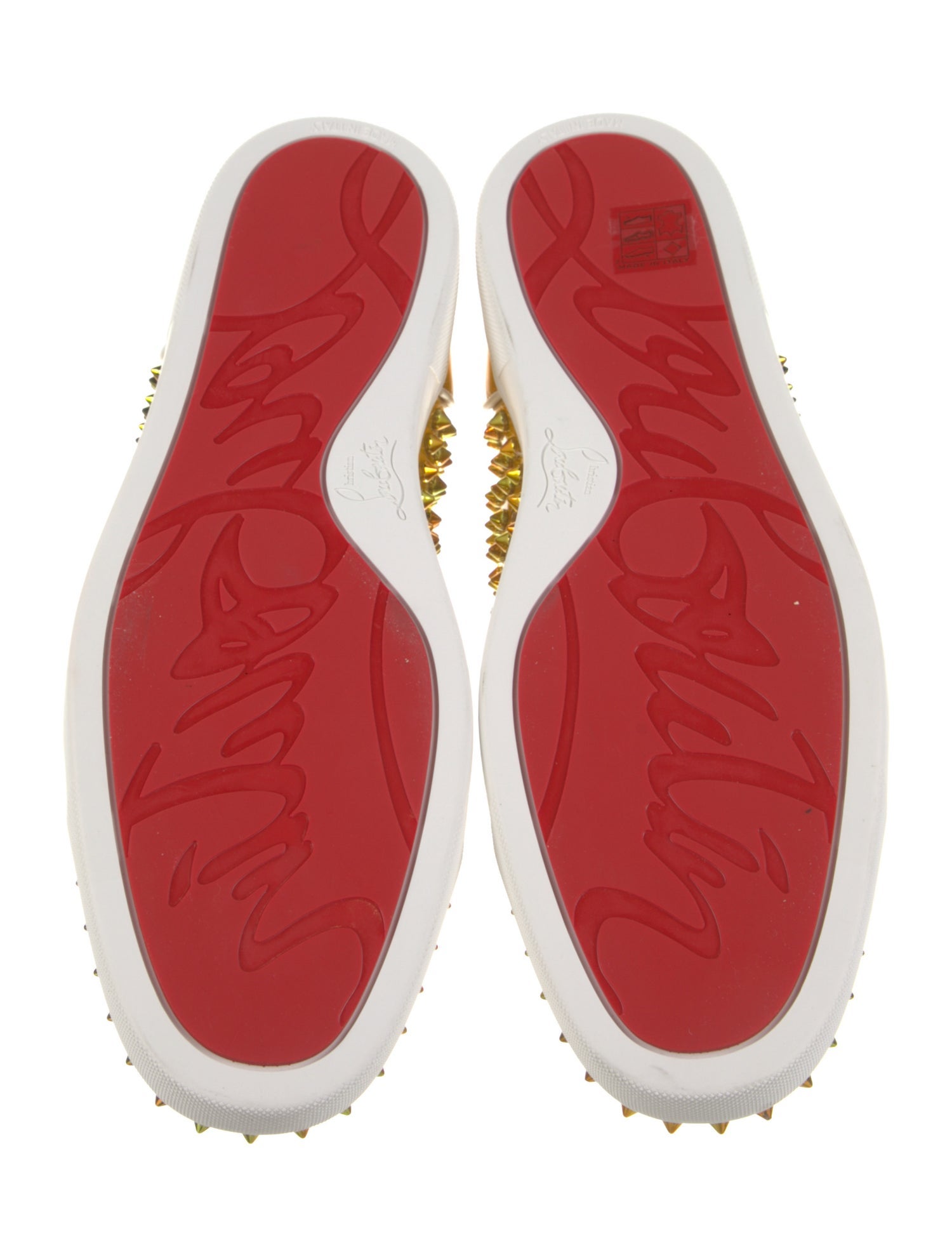 Christian Louboutin Rockstud Spike Patent Leather Sneakers